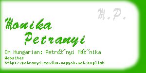 monika petranyi business card